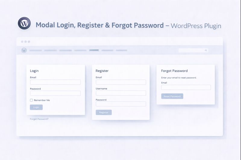 Modal Login Register Forgotten Plugin Preview