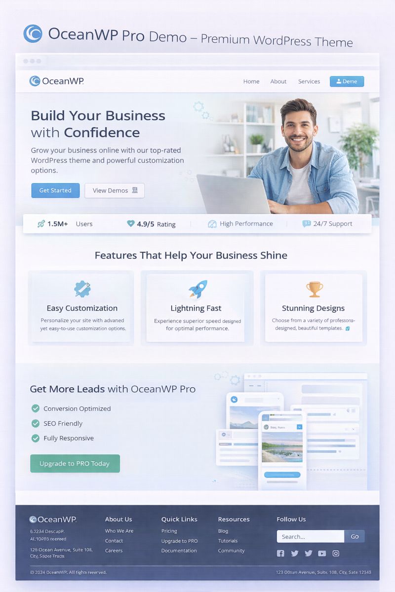 OceanWP Pro Demo Preview