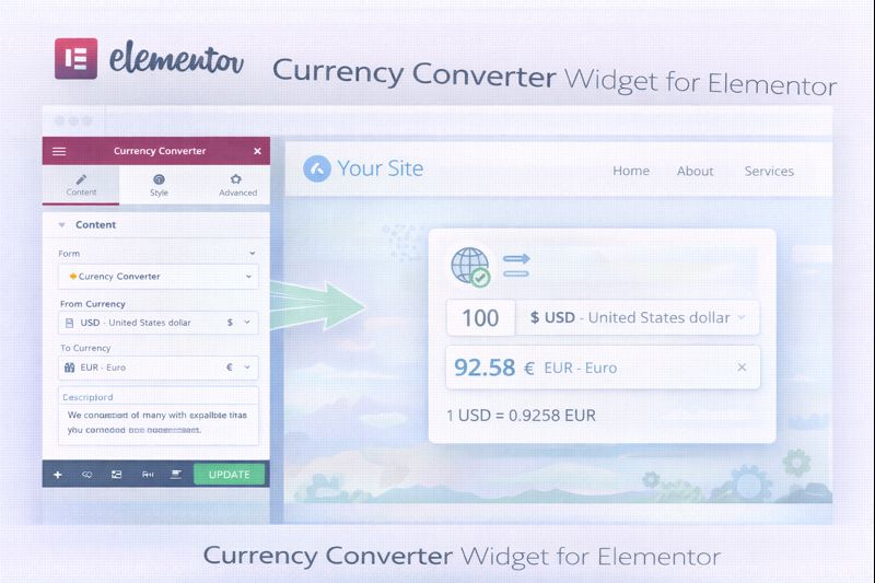 Currency Converter Widget for Elementor Preview
