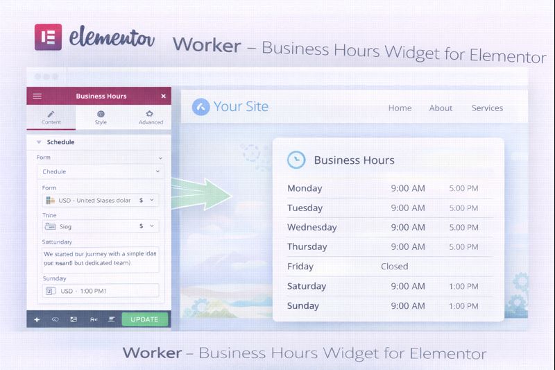 Worker Business Hours Widget Preview