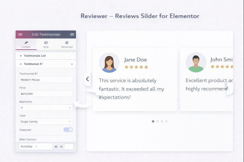 Reviewer Reviews Slider for Elementor Preview
