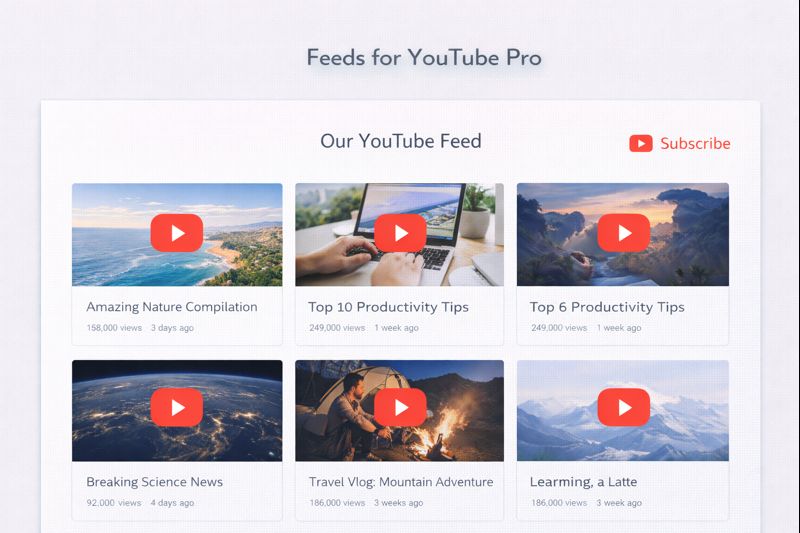 Feeds for YouTube Pro Plugin Preview