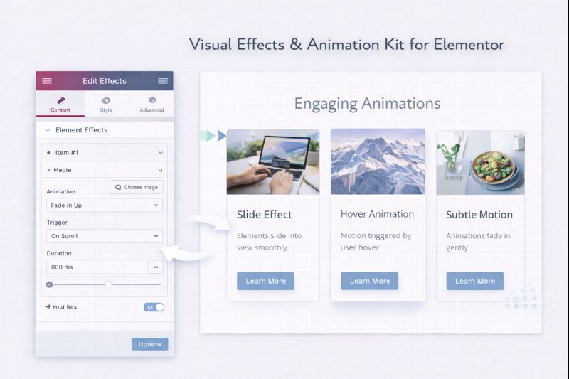 Visual Effects & Animation Kit for Elementor Preview