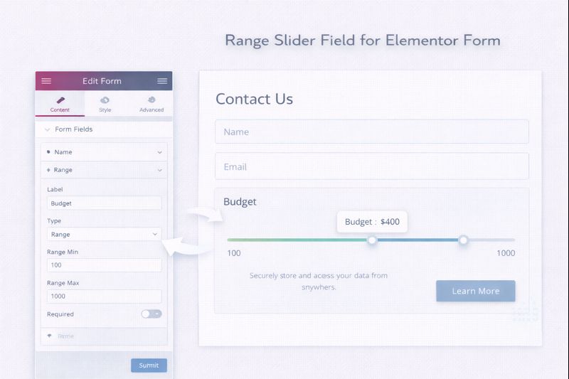 Range Slider Field for Elementor Form Preview