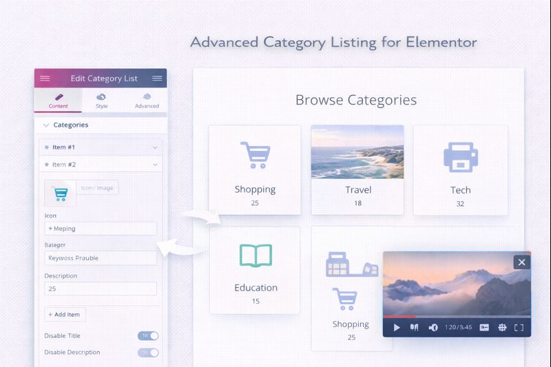 Advanced Category Listing for Elementor Preview