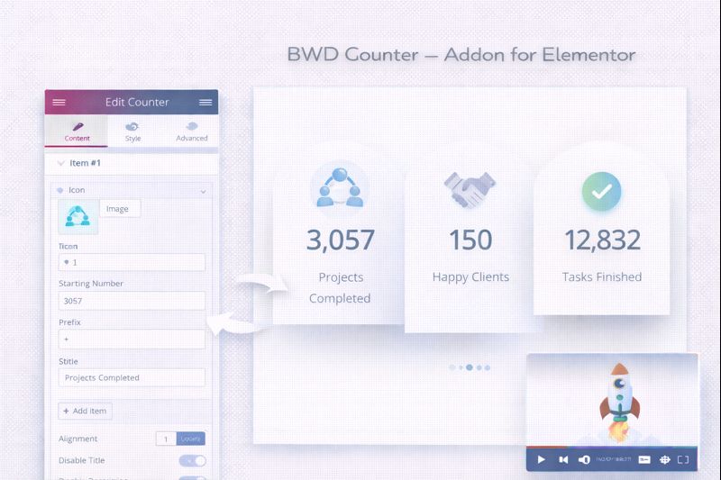 BWD Counter Addon for Elementor Preview