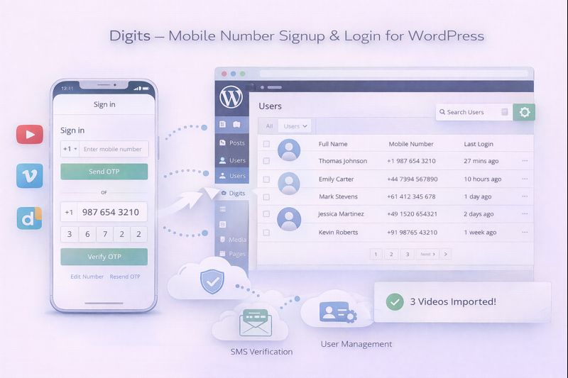Digits Mobile Login Plugin Preview