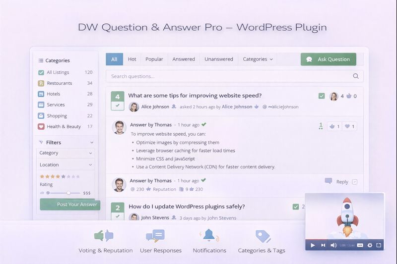 DW Question & Answer Pro Plugin Preview