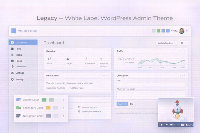 Legacy White Label WordPress Admin Theme Preview