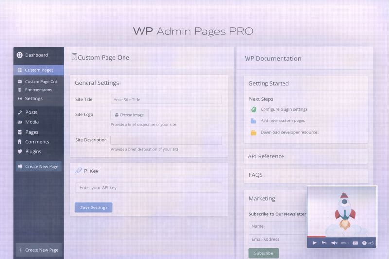 WP Admin Pages PRO Plugin Preview