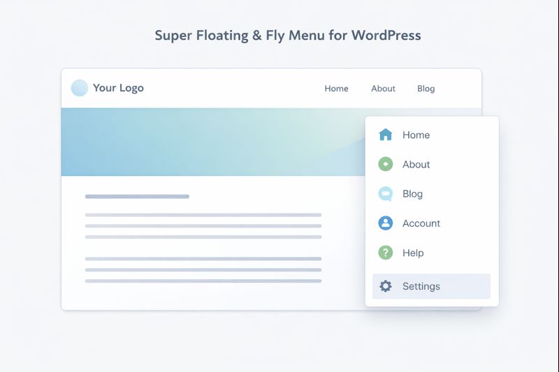Super Floating and Fly Menu Preview