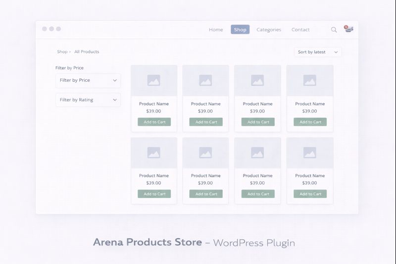 Arena Products Store WordPress Plugin Preview