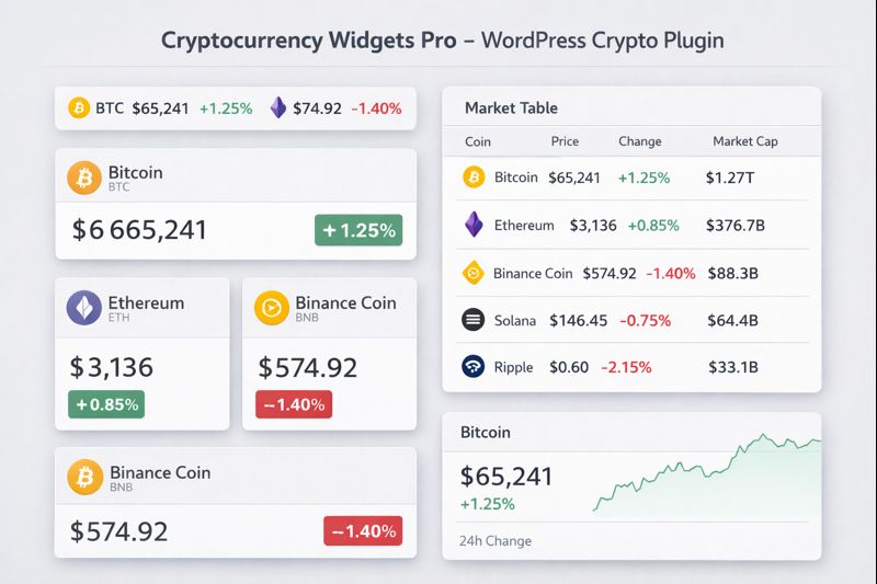 Cryptocurrency Widgets Pro WordPress Plugin Preview