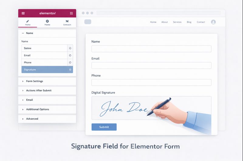 Signature Field for Elementor Form Plugin Preview