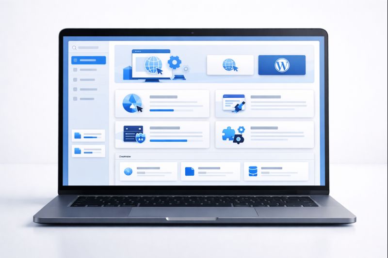 Web hosting dashboard and domain setup