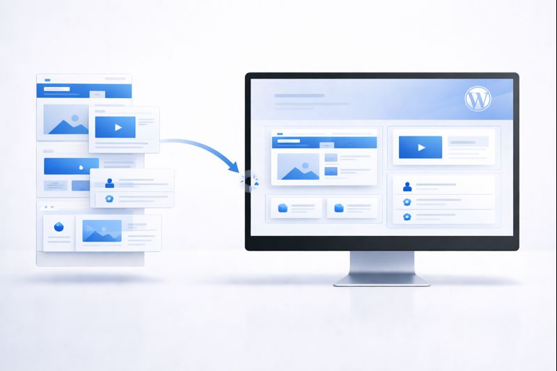 Envato Elements template kit import process