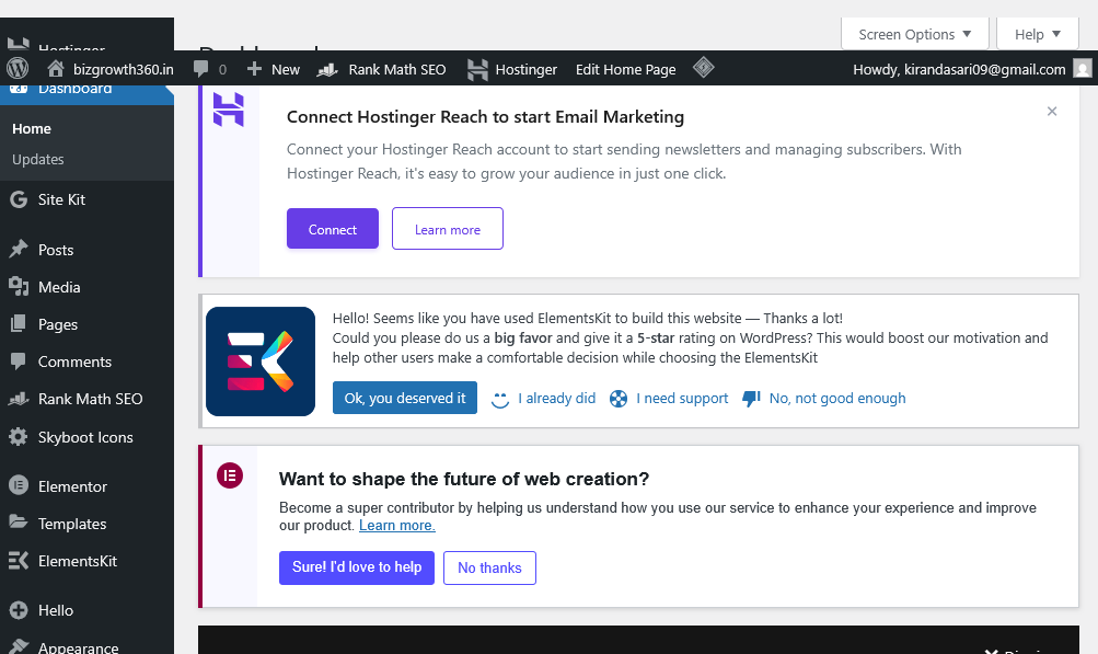 How to build a wordpress website for free