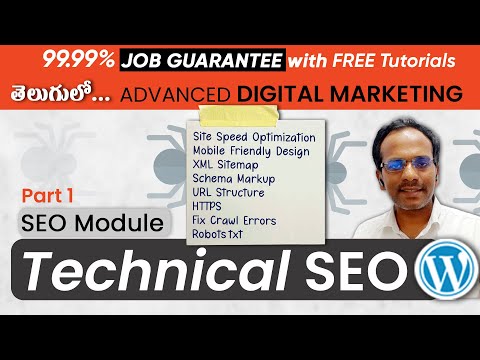 Lecture 62 SEO | Digital Marketing Course in Telugu | Technical SEO P1 | Wordpres Website